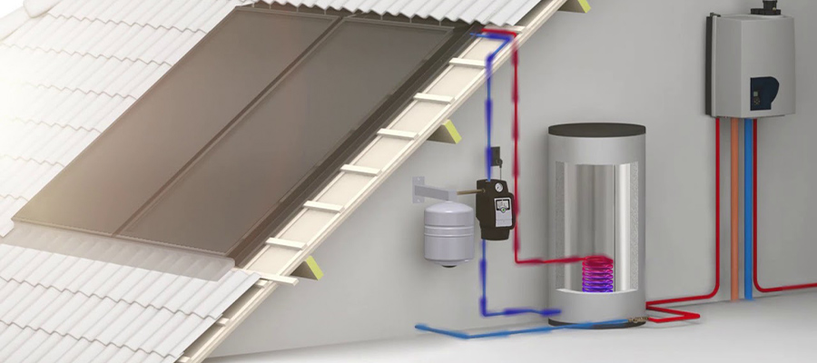 Werking van een zonneboiler systeem
